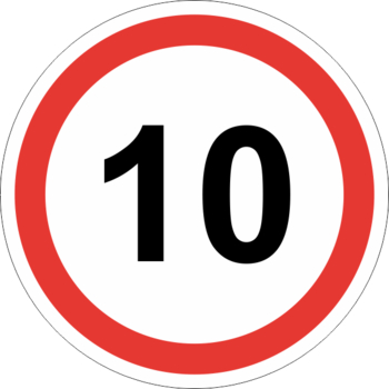 Знак 3.24 ограничение максимальной скорости (10 км/ч) - Охрана труда на строительных площадках - Дорожные знаки - Магазин охраны труда Протекторшоп