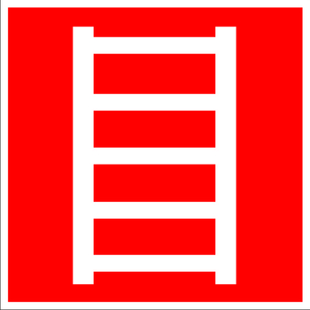 F03 пожарная лестница (пластик, 200х200 мм) - Знаки безопасности - Знаки пожарной безопасности - Магазин охраны труда Протекторшоп